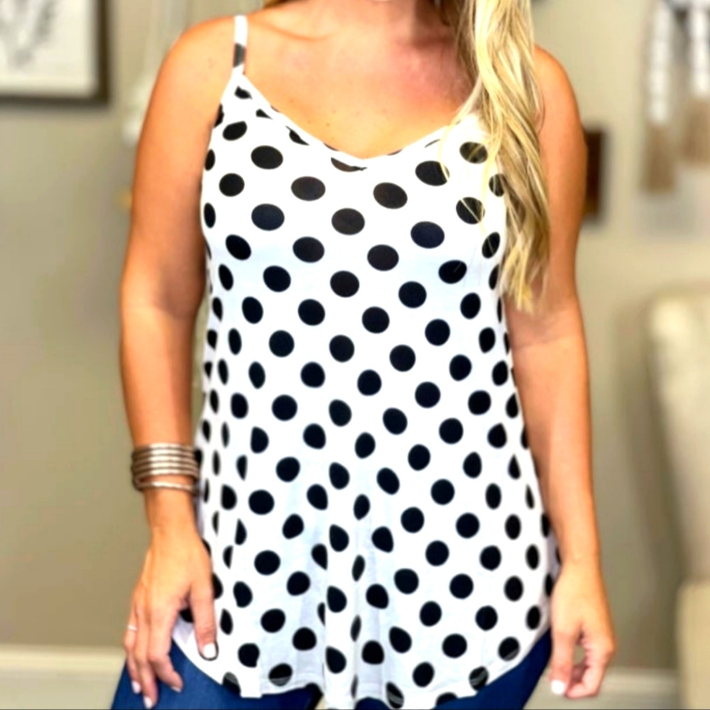 Polka Dot Spaghetti Strap Tunic